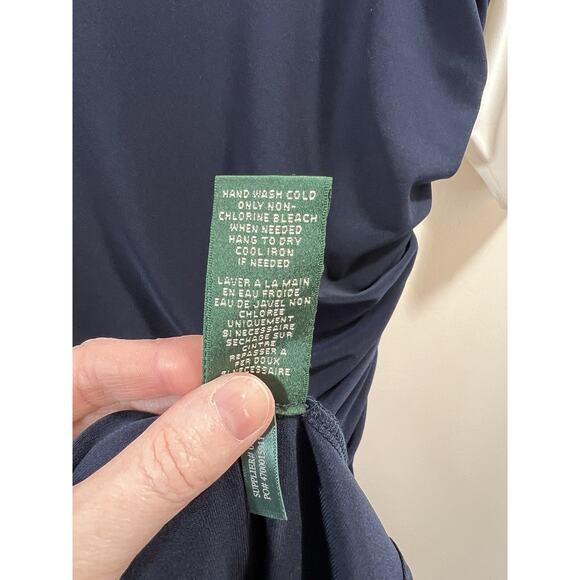Lauren Ralph Lauren Womens Dress Sz XL 16 Ruched Minimalist Understated Heritage - Picture 5 of 9